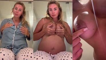 Busty Pregnant Bonnie Blue Flashes Her Heavy Tits