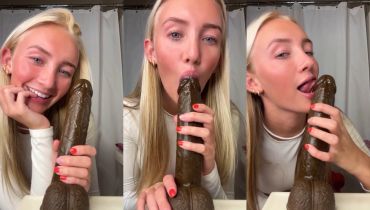Cock Worship Command: Kyliechase Jerks The Huge BBC Dildo Like A True Sub